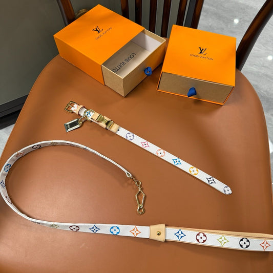 Chewy Vuiton Collar & Leash Set