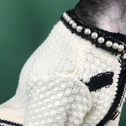 Chewnel Tweed Brooch Cardigan