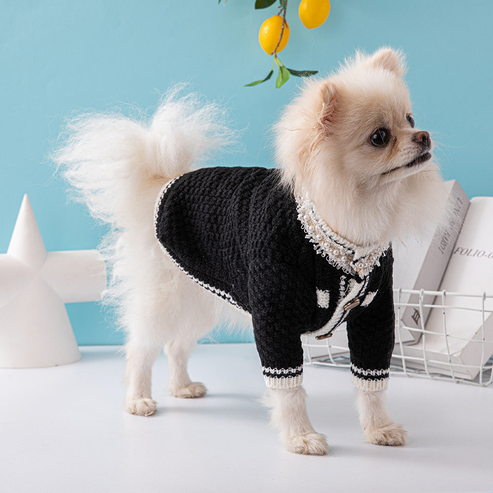 Chewnel Tweed Brooch Cardigan