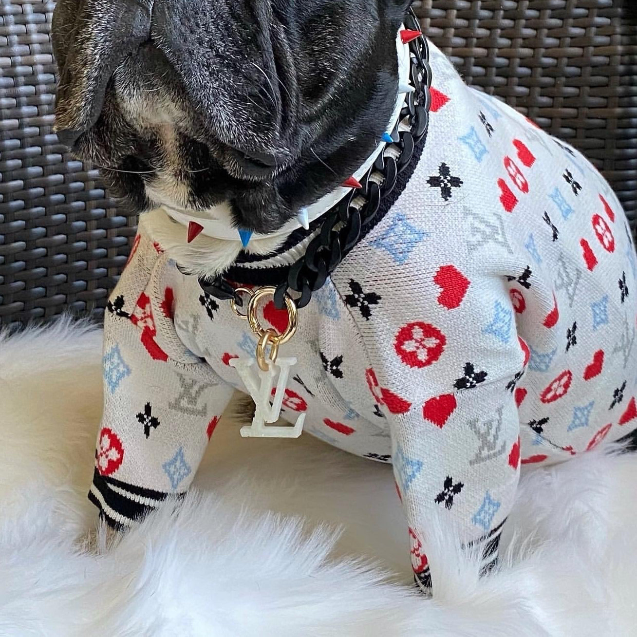 Chewy Vuiton Heart Sweater