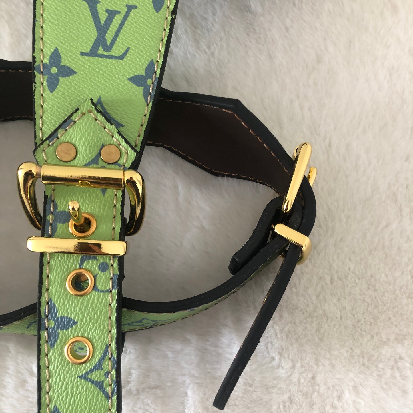 Chewy Vuiton Lime Harness